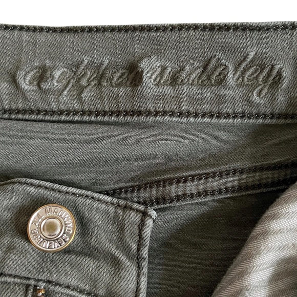 7 For All Mankind High Waisted Cropped Wide Leg Jeans Green - Picture 7 of 15